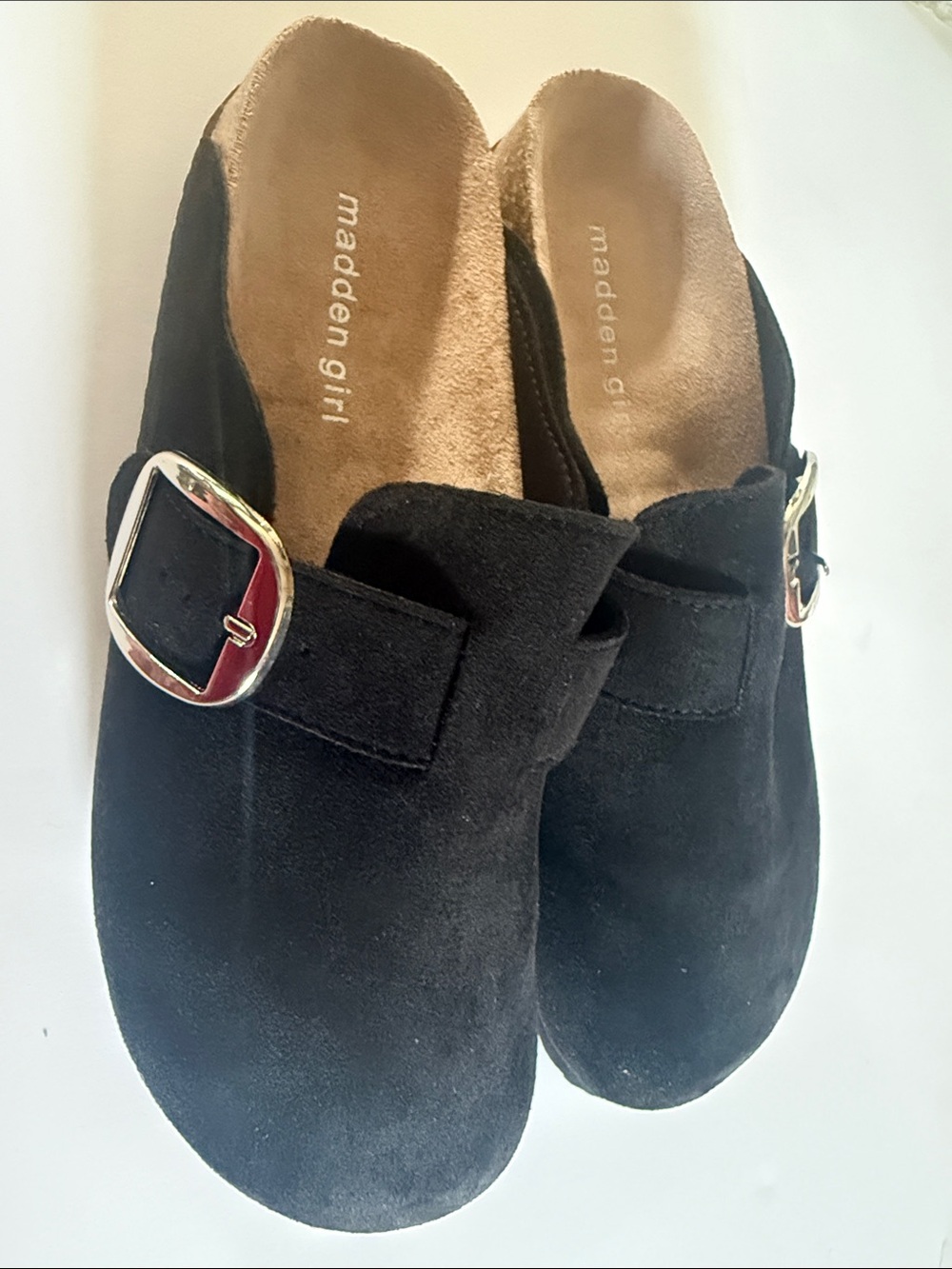 Madden Girl Black Suede Slip-On Buckle Clog - Picture 5 of 5